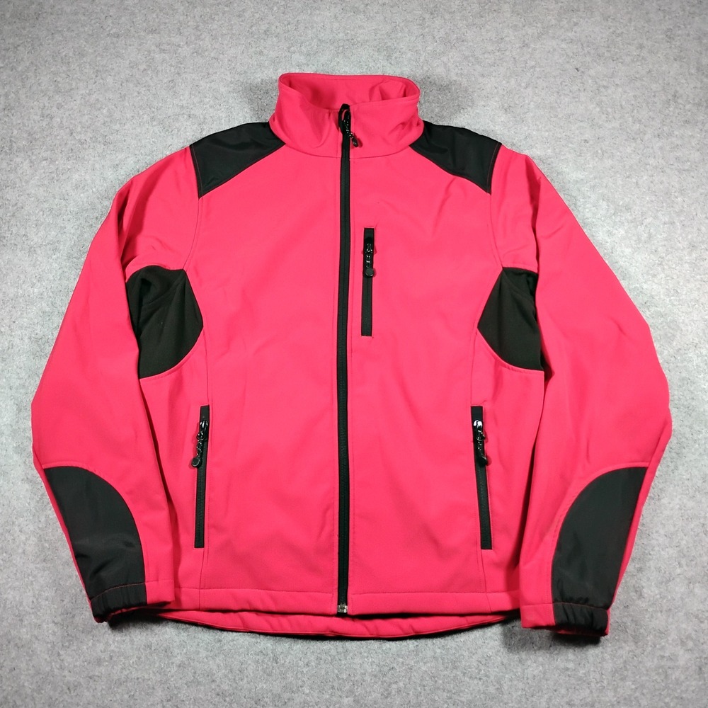 Black Diamond Mens Softshell Jacket Red Black Full Zip Fleece Lined Medium